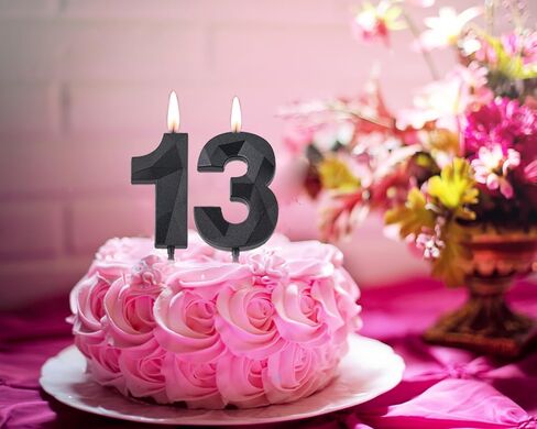 شموع عيد ميلاد زرقاء مقاس 2 بوصة و13 و31، قطعة علوية للكيك رقم 13 و31 من الألماس ثلاثي الأبعاد للأولاد والبنات وديكورات حفلات أعياد الميلاد والحفلات ذات الطابع الشخصي in Saudi Arabia