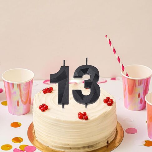 شموع عيد ميلاد زرقاء مقاس 2 بوصة و13 و31، قطعة علوية للكيك رقم 13 و31 من الألماس ثلاثي الأبعاد للأولاد والبنات وديكورات حفلات أعياد الميلاد والحفلات ذات الطابع الشخصي in Saudi Arabia