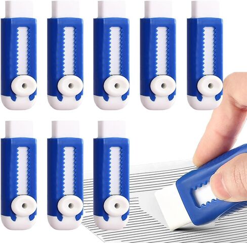8pcs Sliding Retractable Pencil Eraser with Plastic Sleeve Cute Erasers Push Pull Aesthetic Erasers Soft Rubber Eraser Block Erasers for Kids School Office Supplies Writing Drawing Stationery in Saudi Arabia