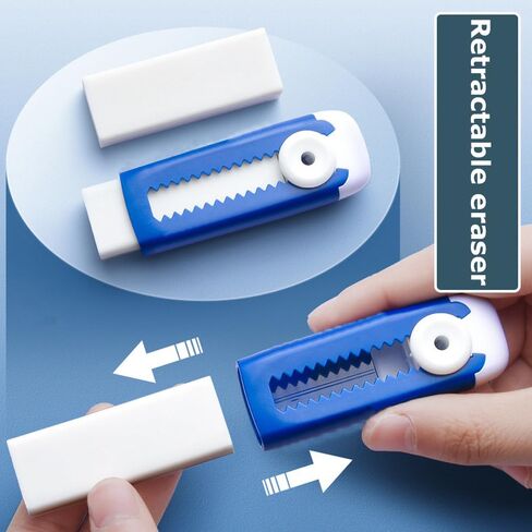 8pcs Sliding Retractable Pencil Eraser with Plastic Sleeve Cute Erasers Push Pull Aesthetic Erasers Soft Rubber Eraser Block Erasers for Kids School Office Supplies Writing Drawing Stationery in Saudi Arabia