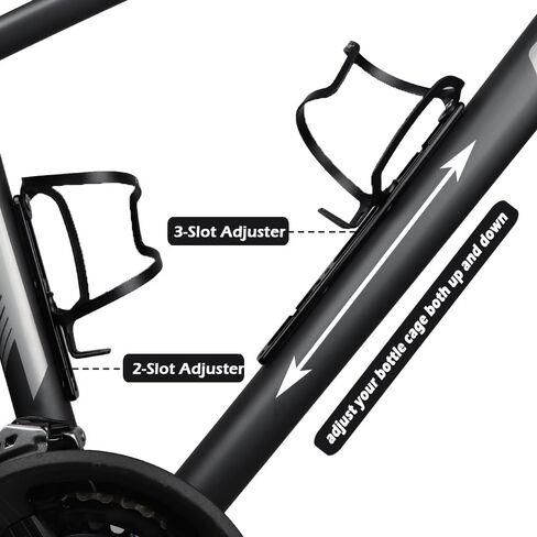 Bike Bottle Cage Adapter, Relocate Bike Water Bottle Holder, Alt Position Cage Mount, Suitable for Long-Distance Ride,2 Slot, Black in Saudi Arabia