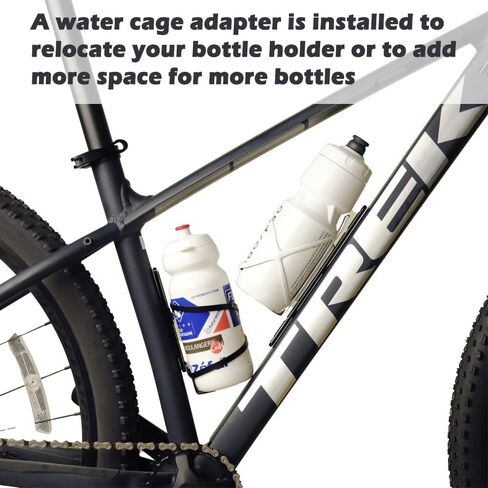 Bike Bottle Cage Adapter, Relocate Bike Water Bottle Holder, Alt Position Cage Mount, Suitable for Long-Distance Ride,2 Slot, Black in Saudi Arabia