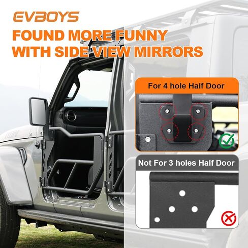 مرايا الرؤية الخلفية من رانجلر لنصف الأبواب لسيارة جيب رانجلر TJ JK JL Gladiator JT 97-24.1 زوج in Kuwait