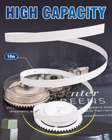 شريط تصحيح 40 حزمة، مخرج خطأ أبيض، موزع شفاف، 1/5 بوصة × 32.8 قدم (5 مم × 10 م) تصميم مريح إصلاحات فورية in Kuwait