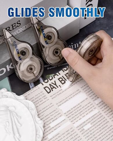 شريط تصحيح 40 حزمة، مخرج خطأ أبيض، موزع شفاف، 1/5 بوصة × 32.8 قدم (5 مم × 10 م) تصميم مريح إصلاحات فورية in Kuwait