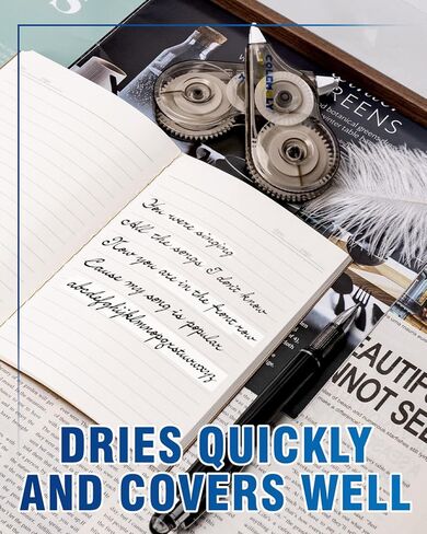 شريط تصحيح 40 حزمة، مخرج خطأ أبيض، موزع شفاف، 1/5 بوصة × 32.8 قدم (5 مم × 10 م) تصميم مريح إصلاحات فورية in Kuwait