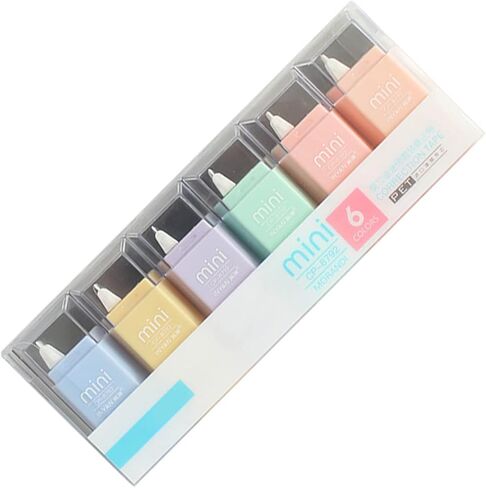 6 قطع أشرطة تصحيح صغيرة بكرات شريط تصحيح مربعة الشكل وأشرطة ممحاة للمدرسة والمكتب والمنزل in Kuwait