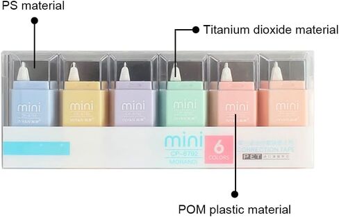 6 قطع أشرطة تصحيح صغيرة بكرات شريط تصحيح مربعة الشكل وأشرطة ممحاة للمدرسة والمكتب والمنزل in Kuwait