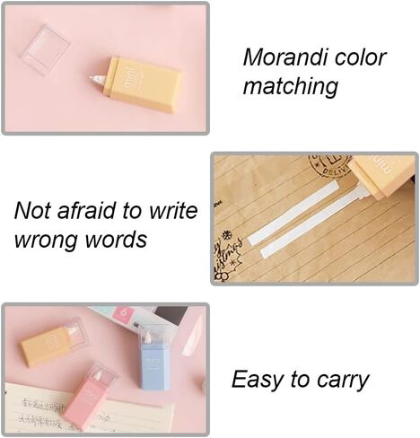 6 قطع أشرطة تصحيح صغيرة بكرات شريط تصحيح مربعة الشكل وأشرطة ممحاة للمدرسة والمكتب والمنزل in Kuwait