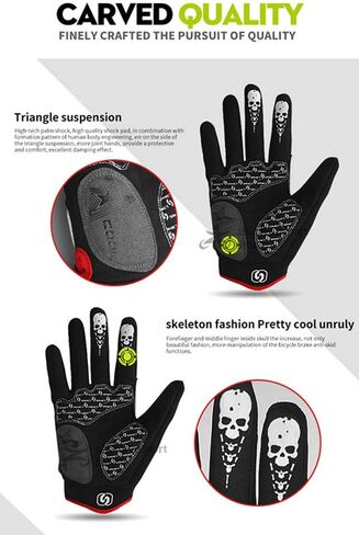 Cycling Gloves Mountain Bike Bicycle Gloves - Breathable Gel Pad Shock-Absorbing Anti-Slip MTB DH Road Racing Full Finger Gloves for Men Women Youth in Saudi Arabia