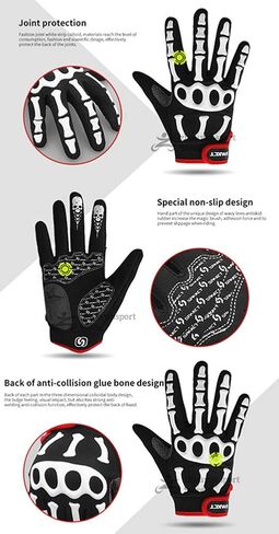 Cycling Gloves Mountain Bike Bicycle Gloves - Breathable Gel Pad Shock-Absorbing Anti-Slip MTB DH Road Racing Full Finger Gloves for Men Women Youth in Saudi Arabia