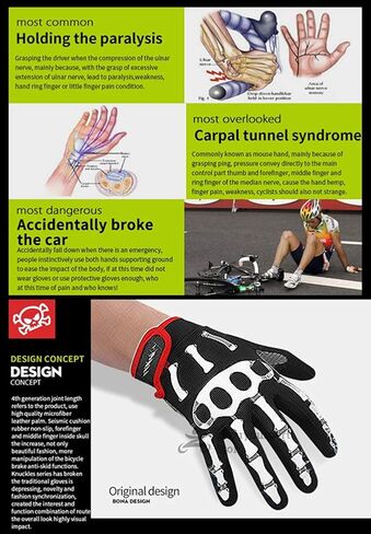 Cycling Gloves Mountain Bike Bicycle Gloves - Breathable Gel Pad Shock-Absorbing Anti-Slip MTB DH Road Racing Full Finger Gloves for Men Women Youth in Saudi Arabia