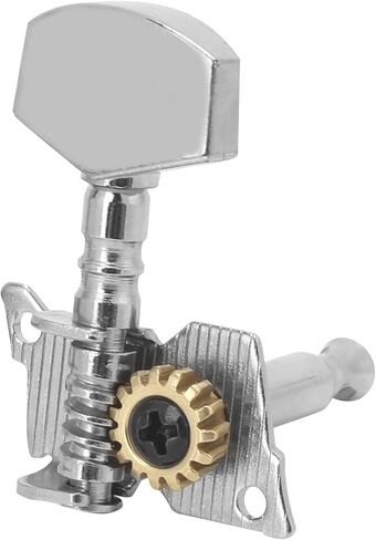 Silver Machine Heads, Professional Design High Durability Stable Structure Easy Installation Guitar Tuning Pegs Keys Corrison Resistance for Ukulele(Six right button set) in Saudi Arabia