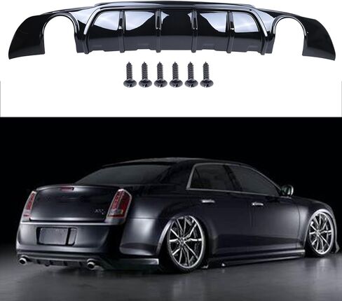 Rear Diffuser Compatible with 2015-2021 C-hrysler 300C SRT Factory Style，Rear Glossy Black ABS Rear Bumper Diffuser Lip in Saudi Arabia