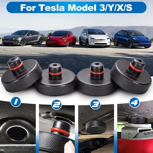 Spurtar Jack Pad for Tesla Car Jack Stands أداة محول نقطة الرفع متوافقة مع طراز Tesla 3، الطراز S، الطراز X/Y Jack Stands 4 عبوات مع حقيبة تخزين in Saudi Arabia