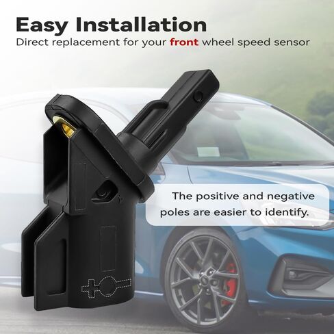 مستشعر سرعة العجلات الأمامية ABS متوافق مع Ford Focus/C-Max/Escape/Transit Connect، Mazda 3&5، فولفو C30/C70/S40/V50، يستبدل OEM #8M5T2B372AA، 3M5T2B372AB، 3M5T2B372BA in Kuwait