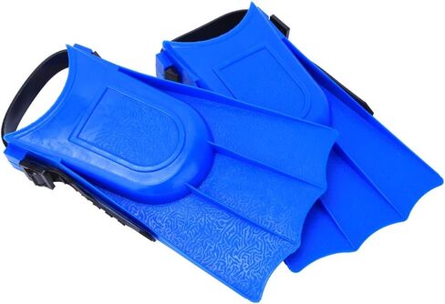 Snorkeling Short Flippers, A Pair PVC Children Lightweight Diving Swimming Training Fins, Snorkel Fins Swim Flippers Short Swim Fins for Snorkeling Diving Swimming, Blue (25 Yards -30 Yards) in Saudi Arabia