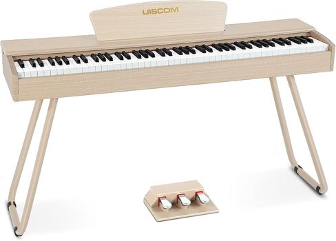 88-Key Weighted Keyboard Piano - Full-Size Beginner Digital Piano with Multi-Functional Wooden Electric Keyboard, Portable Stand, Power Adapter, Triple Pedal, and MIDI Connectivity in Saudi Arabia