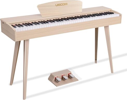 88-Key Weighted Keyboard Piano - Full-Size Beginner Digital Piano with Multi-Functional Wooden Electric Keyboard, Portable Stand, Power Adapter, Triple Pedal, and MIDI Connectivity in Saudi Arabia