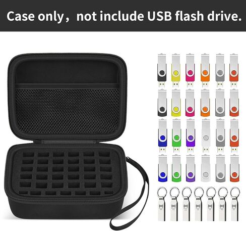 USB Flash Drive Case SD Cards Thumb Drive Memory Card Holder SD SDXC SDHC Card Storage Bag Electronic Accessories Organizer for SanDisk| Samsung|Inland| PNY| Netac(Case Only) (Full Black) in Saudi Arabia