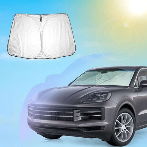 SXCY for 2019-2023 2024 Porsche Macan Windshield Sunshade 2022 2023 2024 Macan Accessories 2019-2022 2023 2024 Macan Sunshade Foldable Sun Shield for 2019-2024 Macan Sunshade Block UV Rays in Kuwait