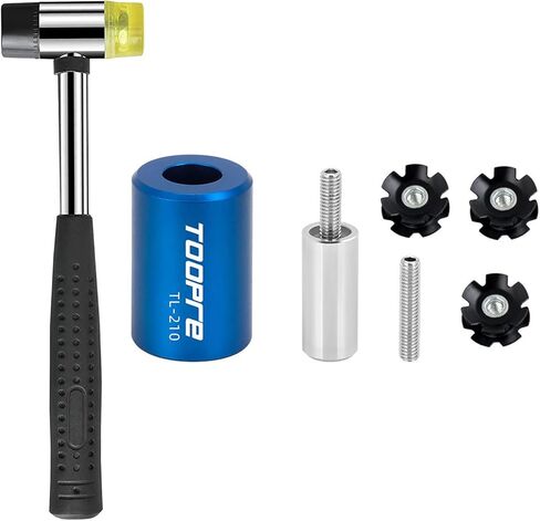 Mimoke Bike Bicycle Fork Star Nut Setting Installer Install Tool with 4 Free Star Nuts include Rubber hammer (With Rubber hammer) in Kuwait
