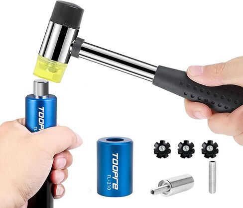 Mimoke Bike Bicycle Fork Star Nut Setting Installer Install Tool with 4 Free Star Nuts include Rubber hammer (With Rubber hammer) in Kuwait