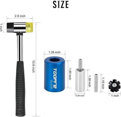 Mimoke Bike Bicycle Fork Star Nut Setting Installer Install Tool with 4 Free Star Nuts include Rubber hammer (With Rubber hammer) in Kuwait