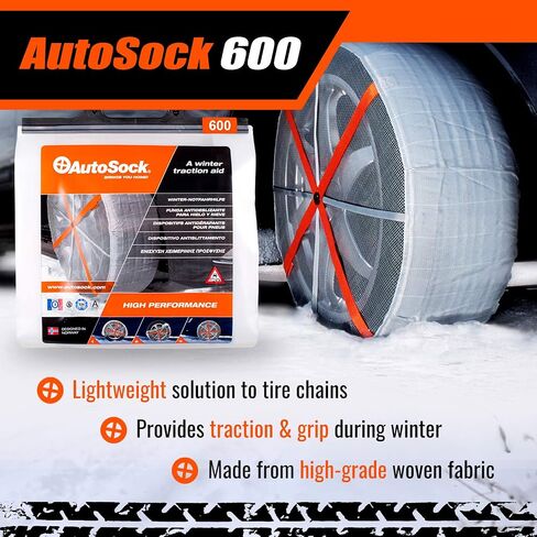 600 - Snow Socks for Compact & MicroCars - Easy to Use Tire Chains Alternative (Pack of 2) in Saudi Arabia