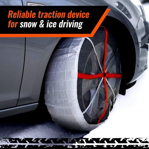 600 - Snow Socks for Compact & MicroCars - Easy to Use Tire Chains Alternative (Pack of 2) in Saudi Arabia