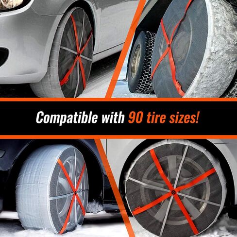 600 - Snow Socks for Compact & MicroCars - Easy to Use Tire Chains Alternative (Pack of 2) in Saudi Arabia