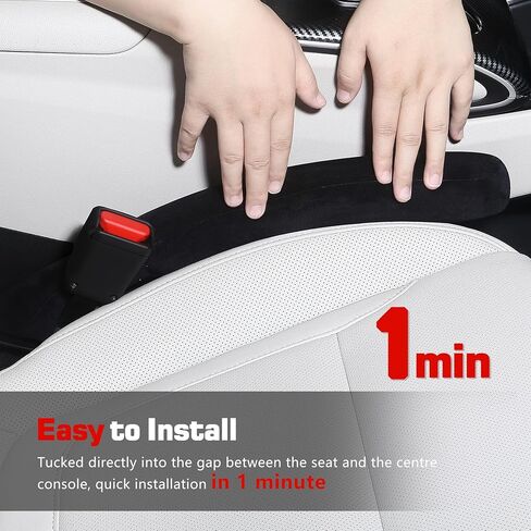 منظم مناسب عالمي لحشو فجوات مقعد السيارة للسيارة وسيارات الدفع الرباعي والشاحنات، يحافظ على مفاتيح الهواتف المحمولة وعملات المحفظة من السقوط في المساحة بين المقعد ووحدة التحكم، أسود، عبوة من قطعتين in Kuwait