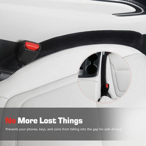 منظم مناسب عالمي لحشو فجوات مقعد السيارة للسيارة وسيارات الدفع الرباعي والشاحنات، يحافظ على مفاتيح الهواتف المحمولة وعملات المحفظة من السقوط في المساحة بين المقعد ووحدة التحكم، أسود، عبوة من قطعتين in Kuwait