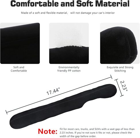 منظم مناسب عالمي لحشو فجوات مقعد السيارة للسيارة وسيارات الدفع الرباعي والشاحنات، يحافظ على مفاتيح الهواتف المحمولة وعملات المحفظة من السقوط في المساحة بين المقعد ووحدة التحكم، أسود، عبوة من قطعتين in Kuwait