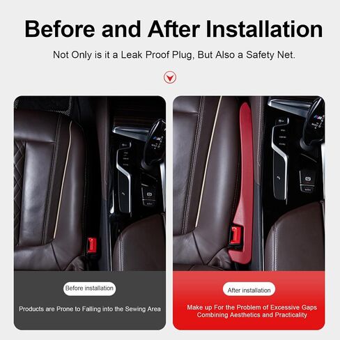 Car Seat Gap Filler, Universal Fit Car SUV Truck Gap Between Seat and Console Stop Cellphone Wallet Keys Coins from Dropping （Black, 2 Pack in Saudi Arabia