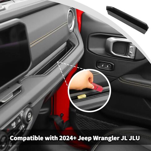 JWWY لسيارة Jeep JL JT Grab Tray صندوق تخزين الركاب، منظم مساعد الطيار، صندوق مقبض مساعد، مقصورة مقبض لـ 2024+Jeep Wrangler JL JLU 2/4 باب Gladiator JT ملحقات داخلية باللون الأسود in Kuwait