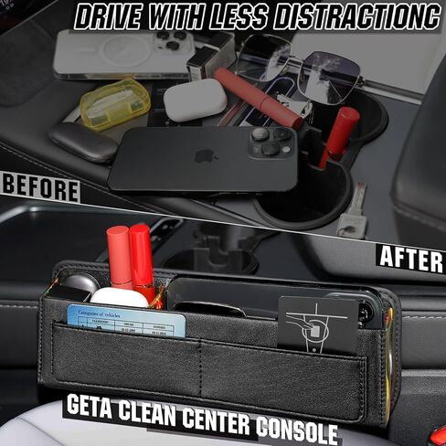 منظم حشو فجوات مقعد السيارة، منظم مقعد السيارة الجلدي وتخزين فجوة المقعد الأمامي لملحقات شاحنات سيارات الدفع الرباعي in Kuwait