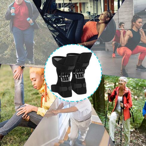 Joint Support Knee Pads 2 Pack, Powerful Rebound Spring Force Knee Protection Booster, Breathable Non-Slip Knee Support Brace for Hiking, Soccer, Basketball, Running, Volleyball & Squats in Saudi Arabia
