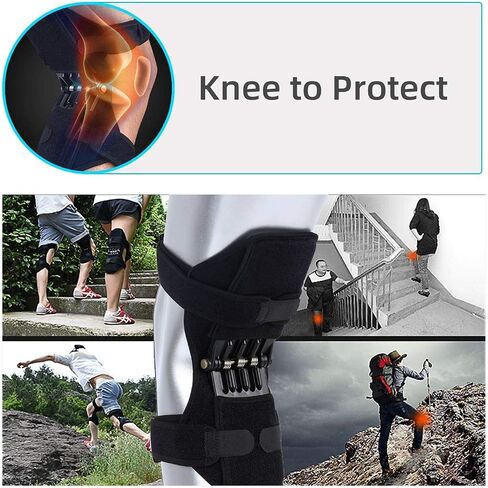 Joint Support Knee Pads 2 Pack, Powerful Rebound Spring Force Knee Protection Booster, Breathable Non-Slip Knee Support Brace for Hiking, Soccer, Basketball, Running, Volleyball & Squats in Saudi Arabia