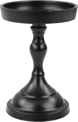 Elegant Black Pitch Iron Pillar Candle Holder Set | Anniversary & Home Decor Accent Candlestick Holders | Tea Light Holder - Votive Candle Holder | Nagina International (Set) in Saudi Arabia