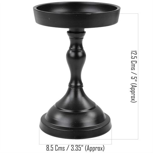 Elegant Black Pitch Iron Pillar Candle Holder Set | Anniversary & Home Decor Accent Candlestick Holders | Tea Light Holder - Votive Candle Holder | Nagina International (Set) in Saudi Arabia