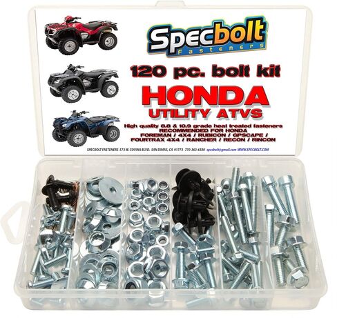 مجموعة مسامير 120 قطعة من العلامة التجارية Specbolt تم تكوينها للصيانة والترميم. يناسب: نماذج Honda Utility ATV الرباعية بما في ذلك Foreman 4x4 Rubicon GPScape Four Trax 4x4 Rancher Recon & Rincon in Saudi Arabia
