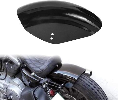 HDBUBALUS Motorcycle Rear Fender 7" Flat Fender Short Mudguard Compatible with Harley Sportster Iron 883 1200 72 Bright Black in Saudi Arabia