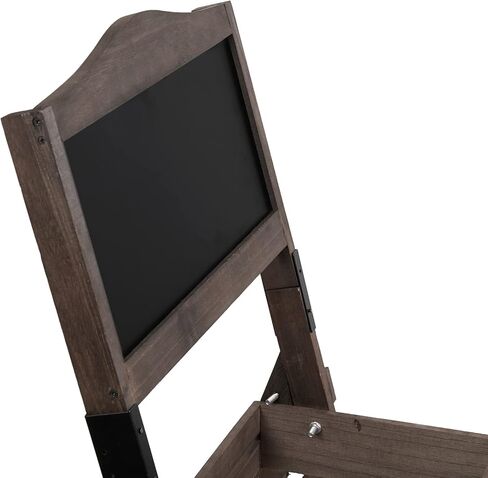 عرض السبورة الخشبية المزخرفة: حامل سبورة مع 3 أرفف عرض، قائم بذاته، حامل سبورة خشبي للنباتات والفواكه، بني 14.9 × 19.7 × 41.7 بوصة in Kuwait