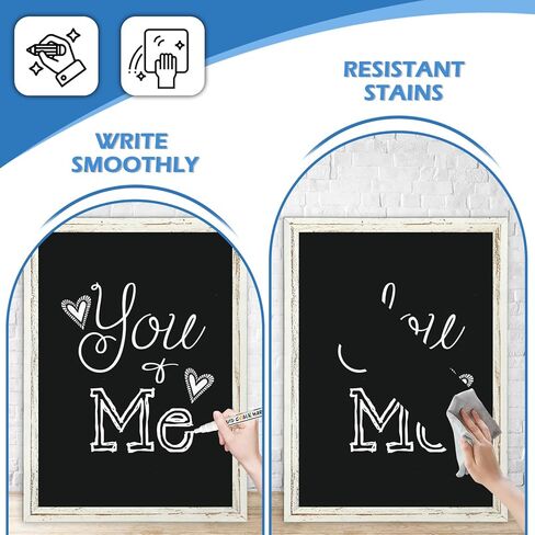 4 أفكار السبورة المغناطيسية، 18 "× 24" سبورة الطباشير للجدار خمر الأبيض مؤطرة لوحة القائمة السبورة الزخرفية للمنزل والمكتب والمدرسة والمطبخ والمقهى in Kuwait