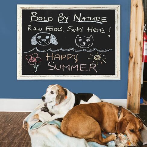 4 أفكار السبورة المغناطيسية، 18 "× 24" سبورة الطباشير للجدار خمر الأبيض مؤطرة لوحة القائمة السبورة الزخرفية للمنزل والمكتب والمدرسة والمطبخ والمقهى in Kuwait