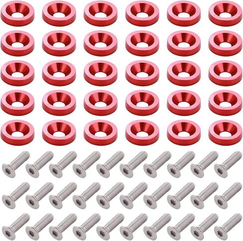 30PCS Aluminum Fender Bumper Washer Bolt M6 Engine Bay Dress Up Kit Lisence Plate Decor Bolts-Blue in Saudi Arabia