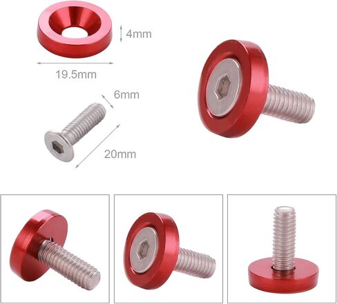 30PCS Aluminum Fender Bumper Washer Bolt M6 Engine Bay Dress Up Kit Lisence Plate Decor Bolts-Blue in Saudi Arabia