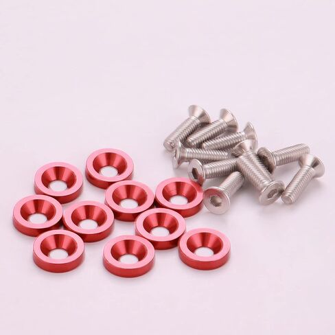 30PCS Aluminum Fender Bumper Washer Bolt M6 Engine Bay Dress Up Kit Lisence Plate Decor Bolts-Blue in Saudi Arabia