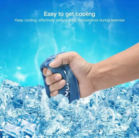 Cooling Towel for Men & Women, Neck and Face UV Protection, Quick Drying Absorbent Sport Workout Camping, Cycling, Running, Hiking, Yoga Cooling Towel, Cooling Neck Wrap (Light Blue) in Saudi Arabia